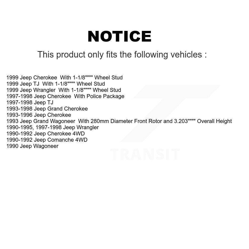 Kit de plaquettes semi-métalliques de Rotor de frein à disque avant, pour Jeep Wrangler Cherokee Grand T