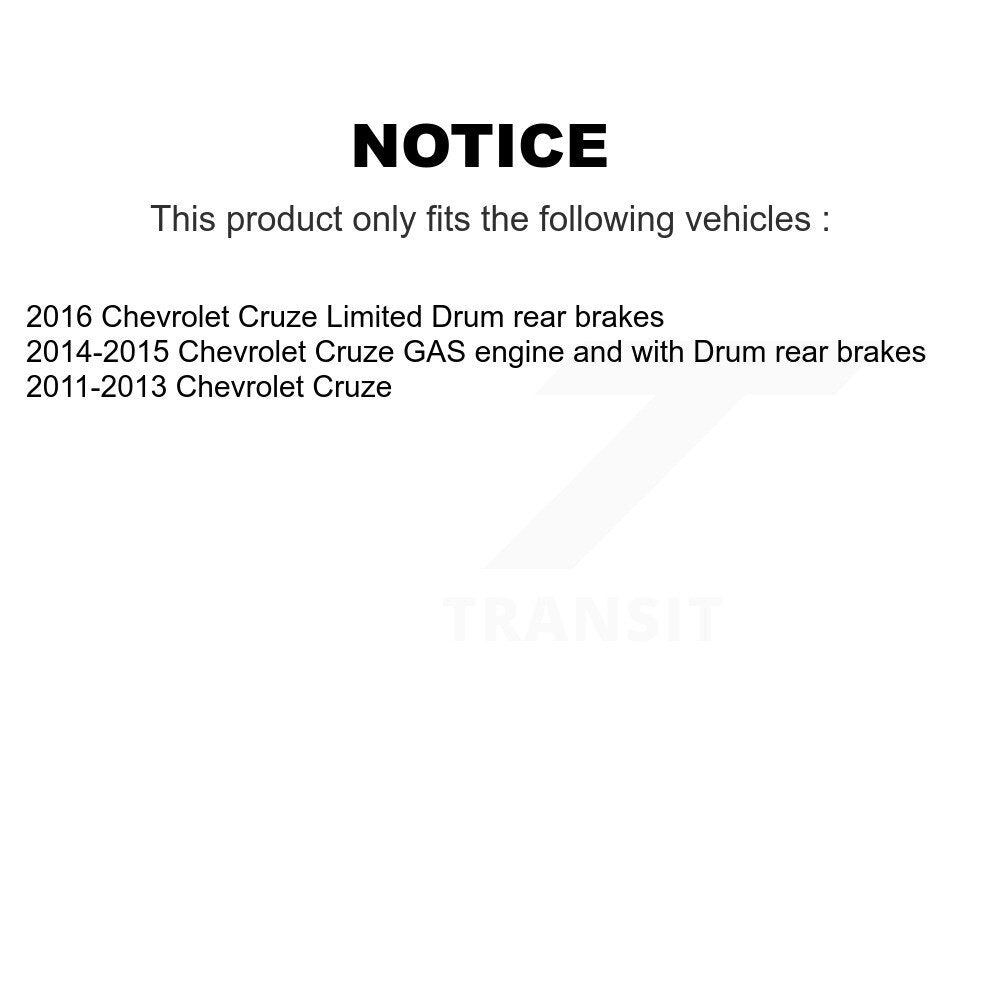 Kit de plaquettes et de tambours en céramique, Rotors de frein avant et arrière (9 pièces) pour Chevrolet Cruze Limite