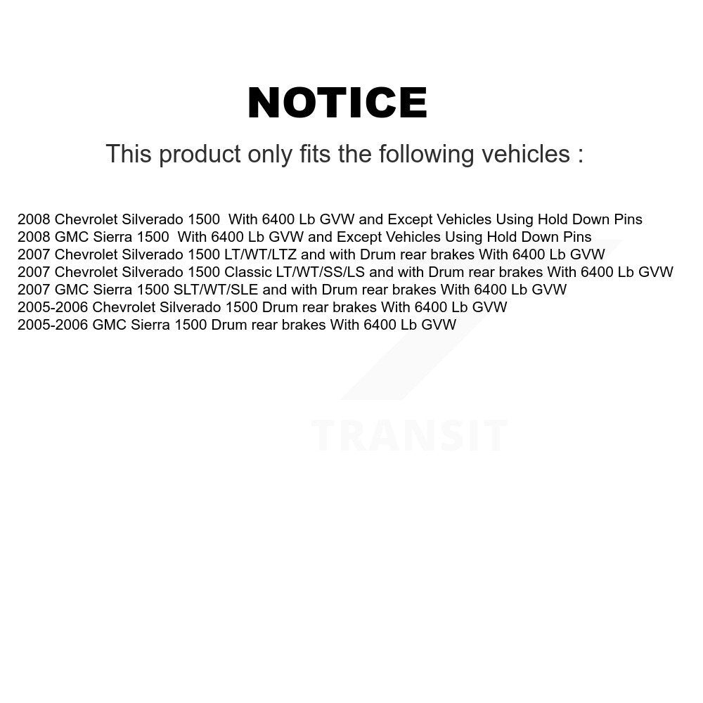 Rotors de frein avant et arrière, Kit de tambour à plaquettes semi-métalliques (9 pièces) pour Chevrolet Silverad