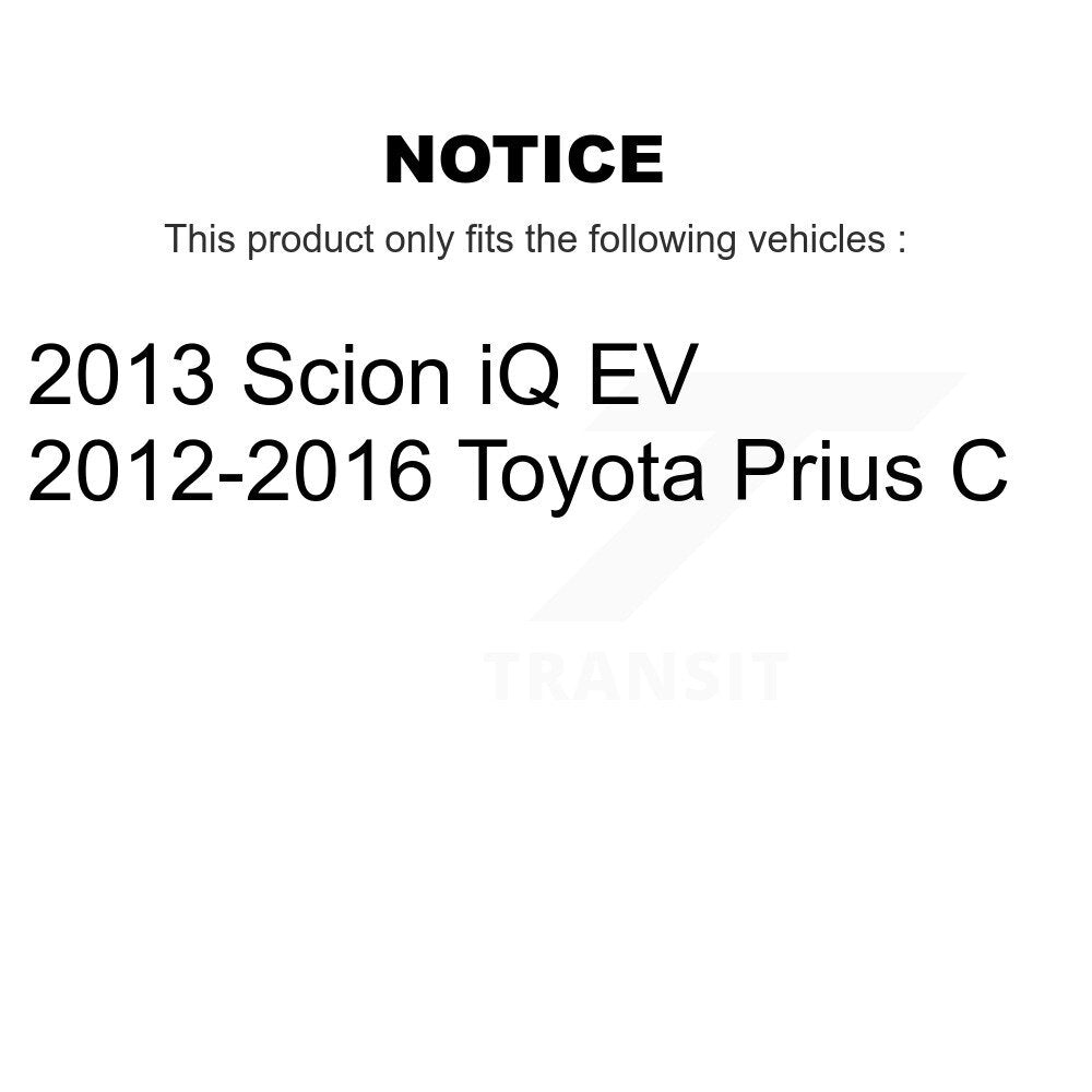Rotors de frein avant et arrière, Kit de tampons et de tambour en céramique (7 pièces) pour Toyota Prius C Scion i