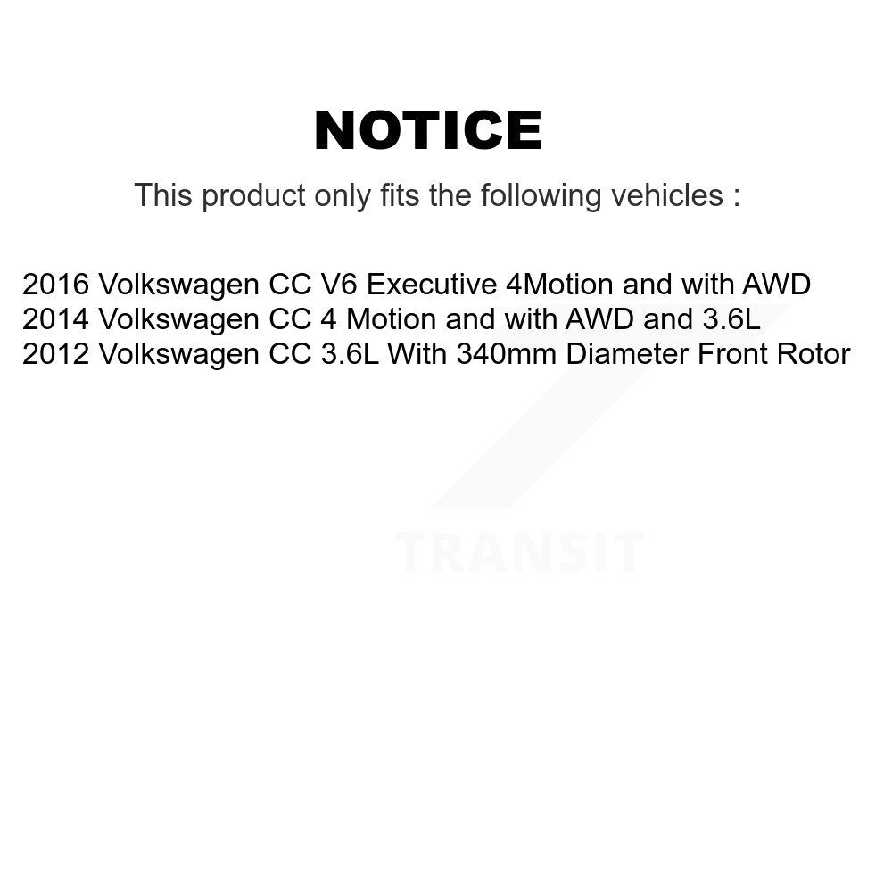 Kit de plaquettes en céramique et de rotors de frein à disque avant et arrière, pour Volkswagen CC K8A-106238