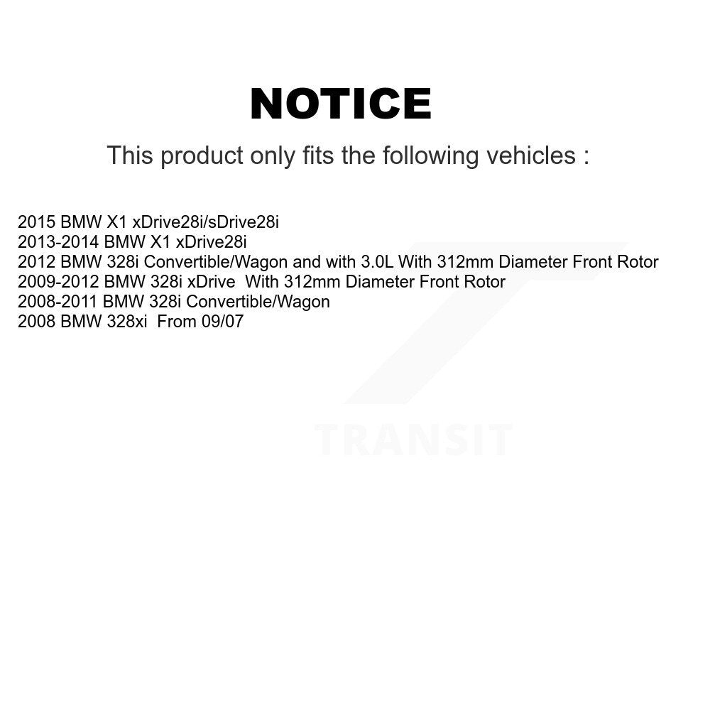 Kit de plaquettes semi-métalliques avant et arrière et Rotor de frein à disque, pour BMW 328i xDrive X1 328x