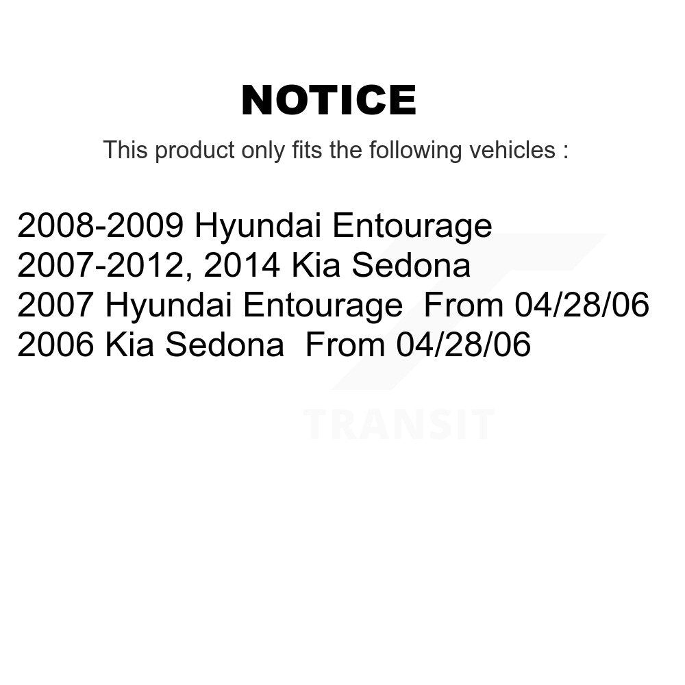 Kit de chaussures de stationnement avec plaquettes en céramique, Rotors à disque arrière, pour Kia Sedona Hyundai Entourag