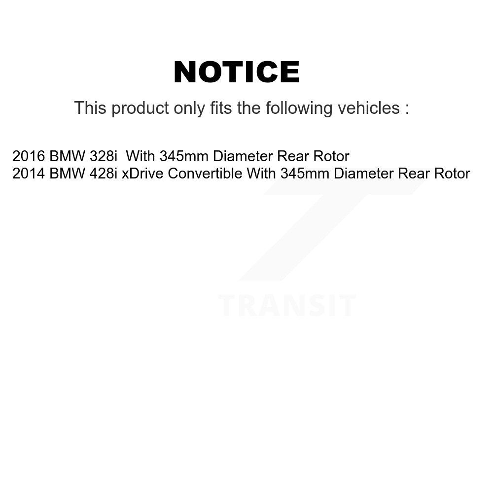 Kit de plaquettes semi-métalliques et de chaussures de stationnement pour disques arrière, pour BMW 428i xDrive 328
