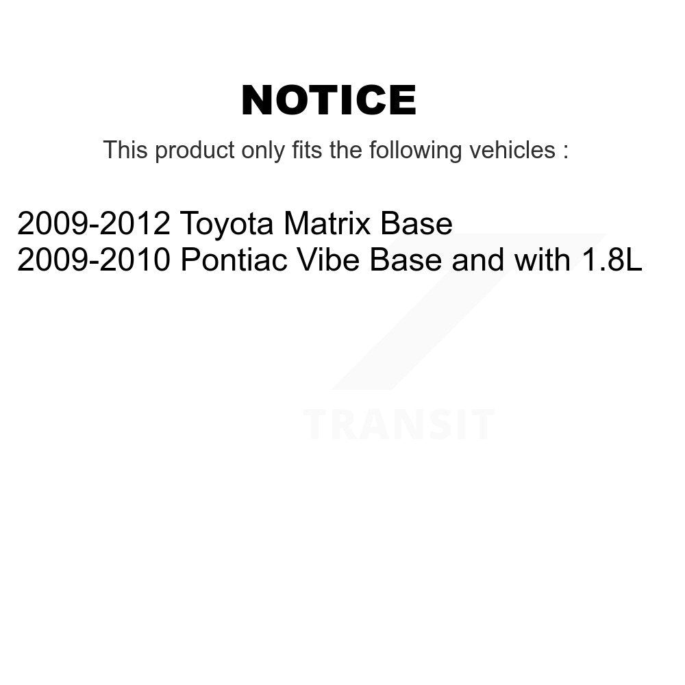Kit de quincaillerie pour chaussures de stationnement, Rotors à disque arrière, tampons en céramique, pour Toyota Matrix Vibe