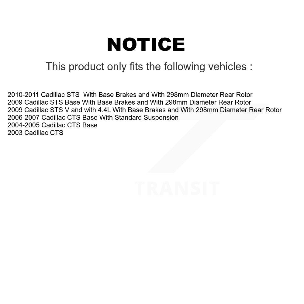 Kit de quincaillerie pour chaussures de stationnement, Rotors à disque arrière, plaquettes semi-métalliques, pour Cadillac CTS
