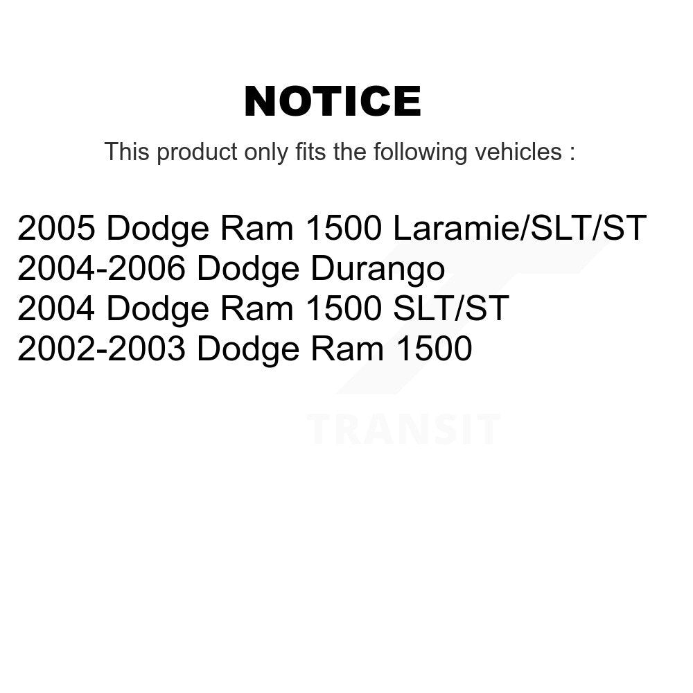 Kit de rotors de frein à disque avant et plaquettes en céramique pour Dodge Ram 1500 Durango