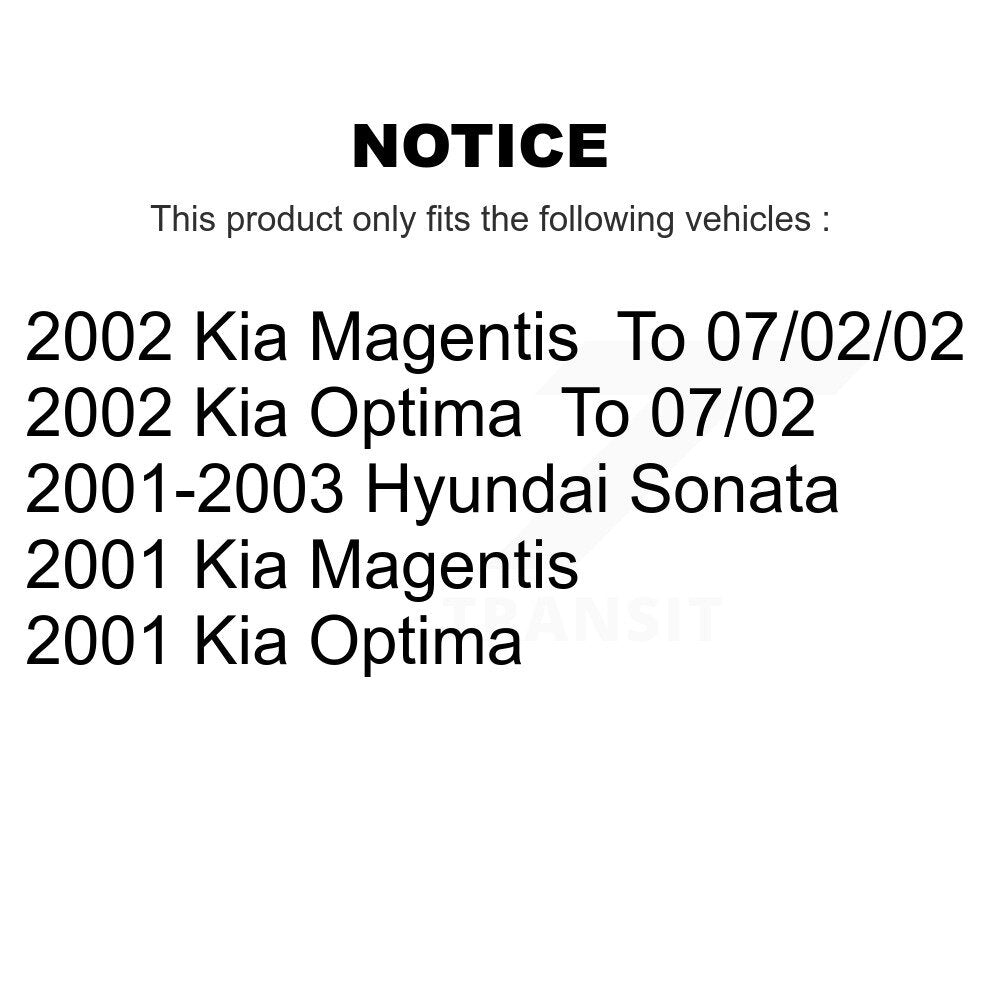 Kit de rotors de frein avant et arrière et plaquettes en céramique, pour Hyundai Sonata Kia Optima Magenti