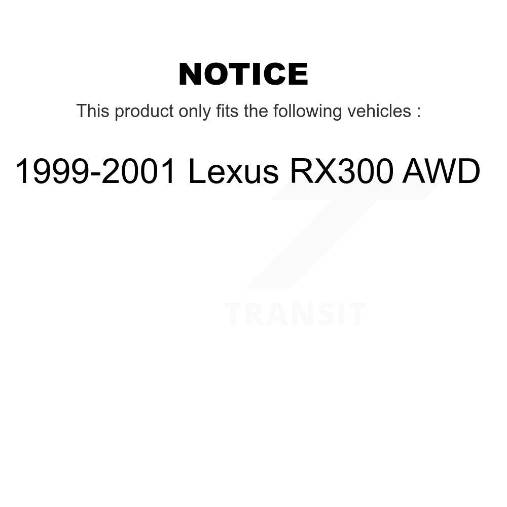 Kit de rotors de frein à disque avant et arrière et plaquettes en céramique pour Lexus RX300 AWD 1999-2001