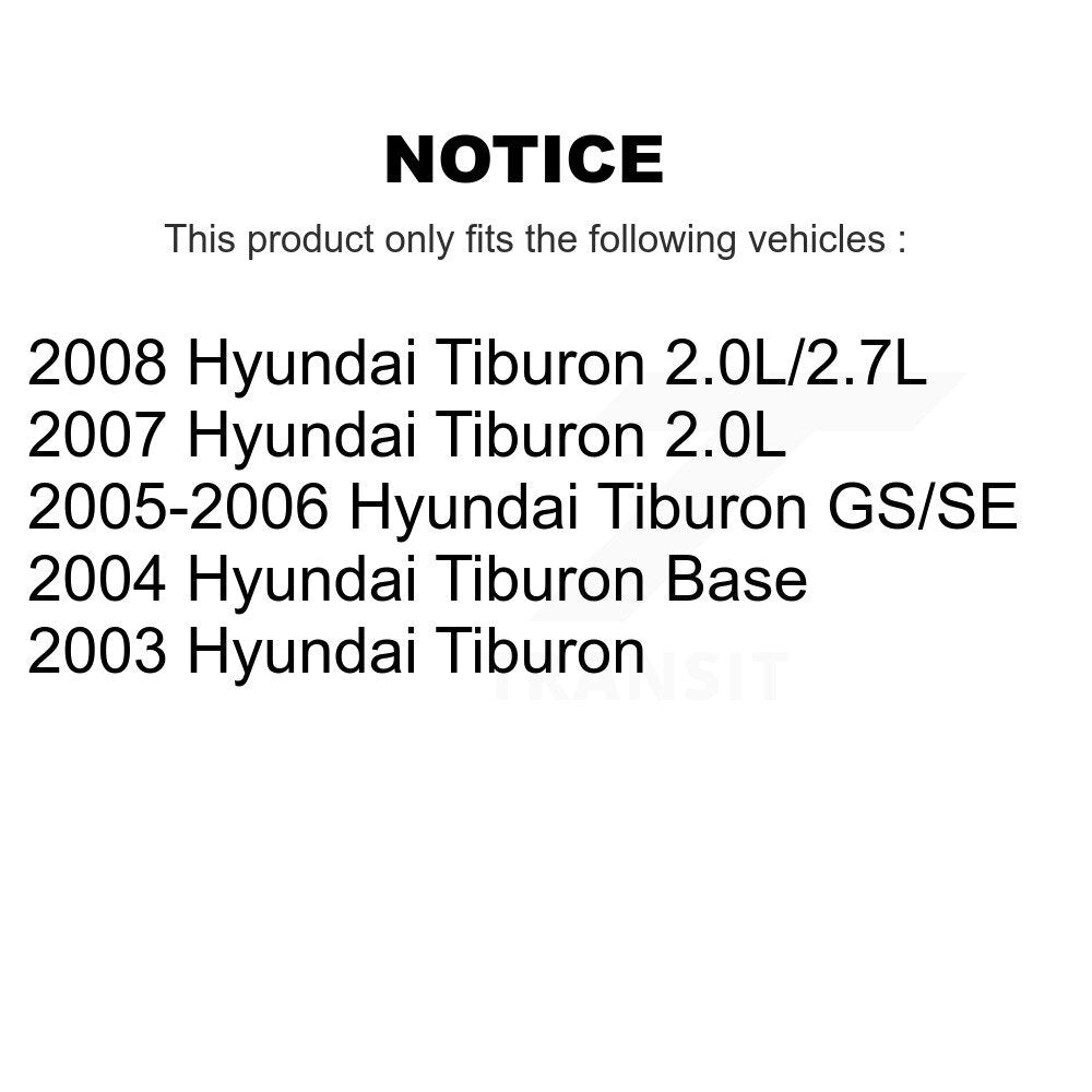 Kit de rotors de frein à disque avant et arrière et plaquettes en céramique pour Hyundai Tiburon K8C-10147