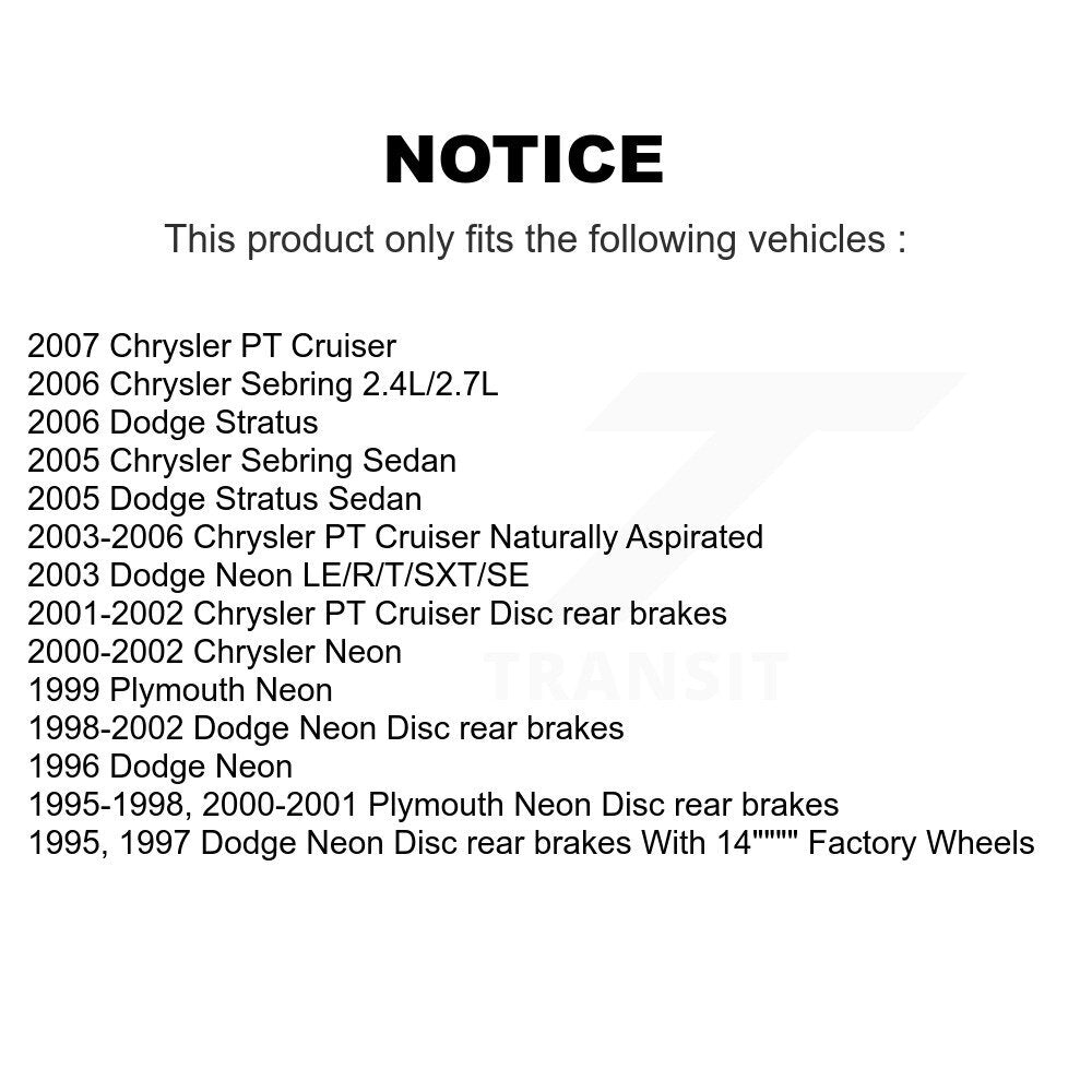Kit de plaquettes en céramique pour Rotor de frein à disque arrière, pour Chrysler PT Cruiser Sebring Neon Dodg