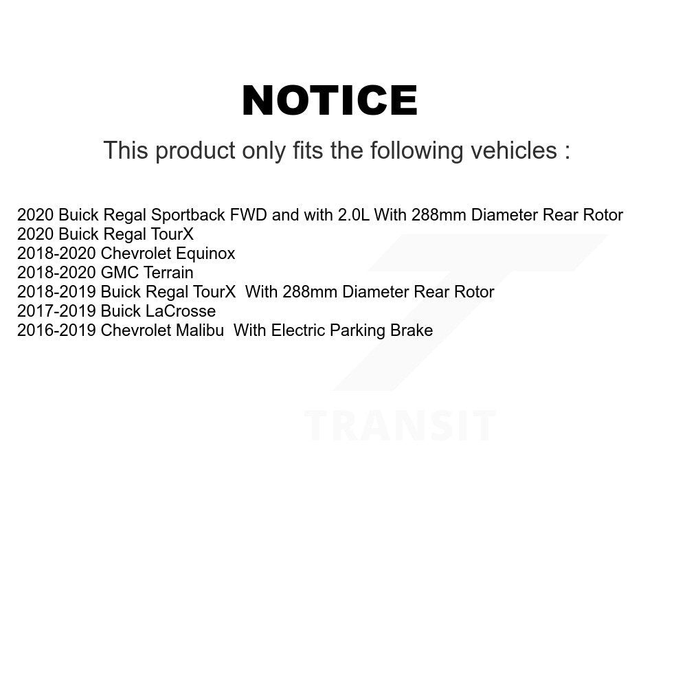 Kit de plaquettes de frein arrière en céramique, pour Chevrolet Equinox GMC Terrain Malibu Buic