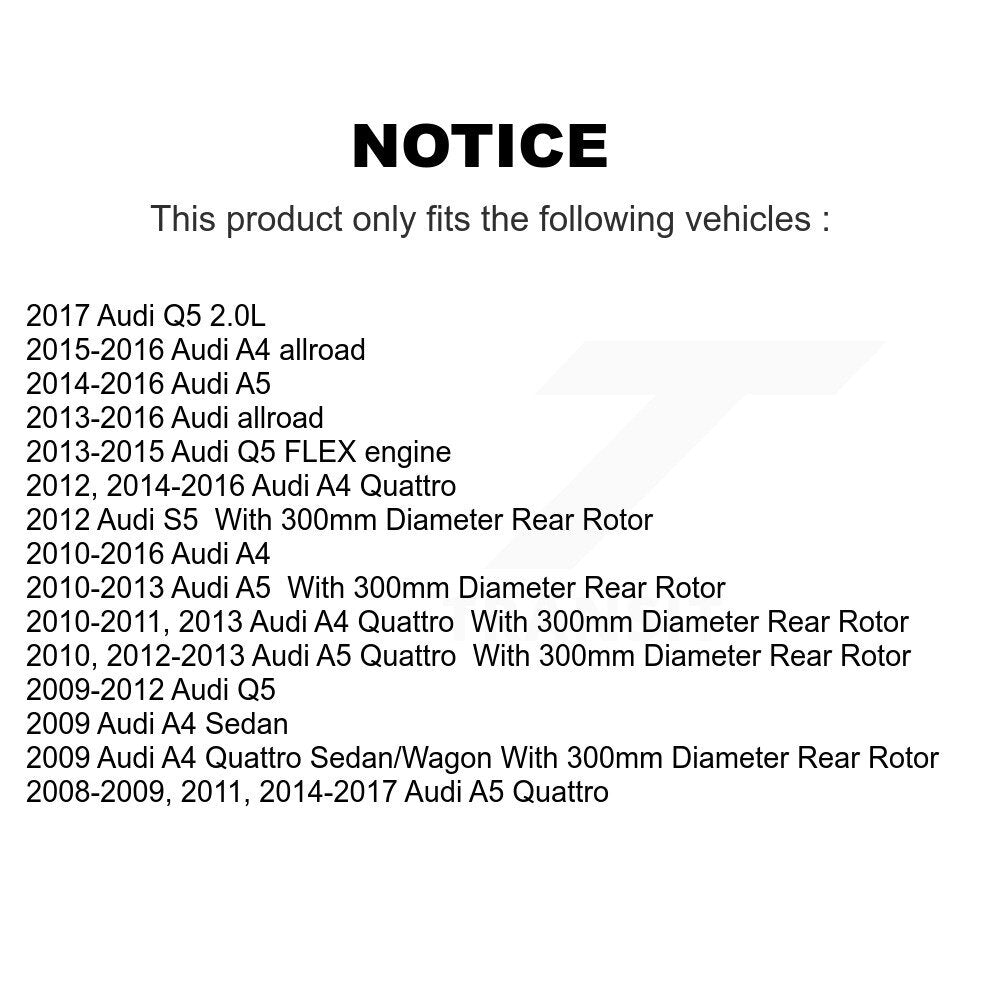 Kit de disques de frein à disque arrière et plaquettes en céramique, pour Audi Q5 A4 Quattro A5 allroad S