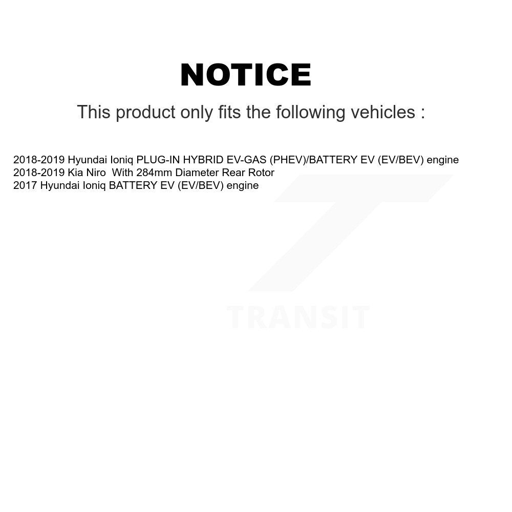 Kit de disques de frein à disque arrière et plaquettes en céramique, pour Hyundai Ioniq Kia Niro