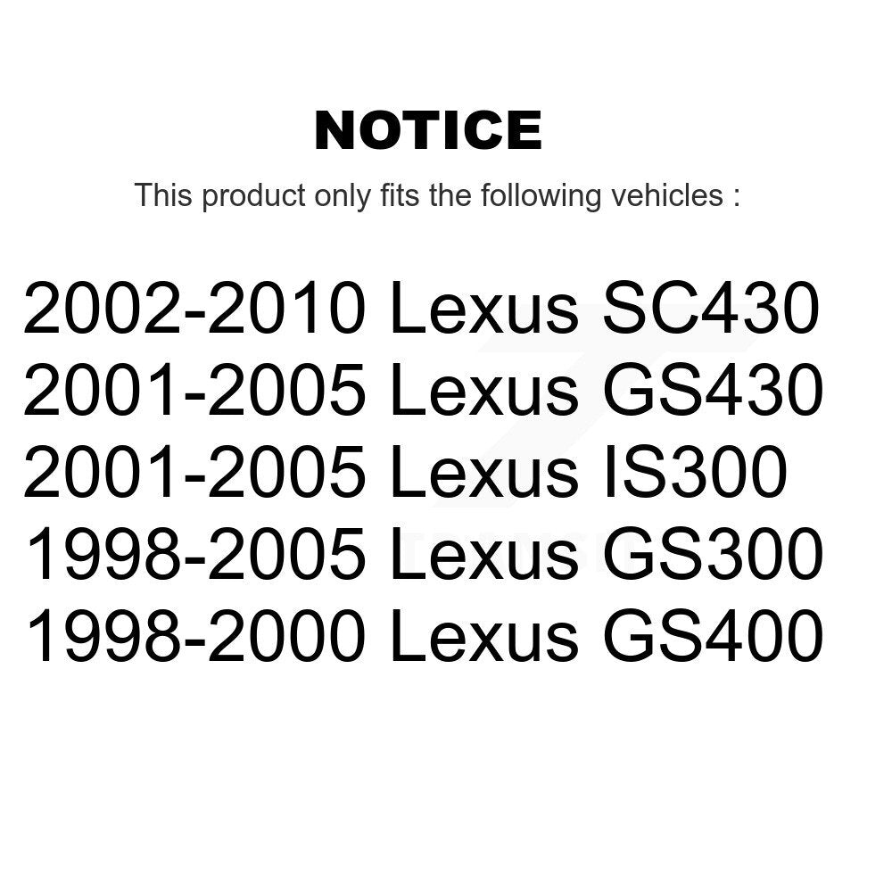 Rotors de frein à disque arrière et Kit de plaquettes en céramique pour Lexus SC430 IS300 GS300 GS400 GS43
