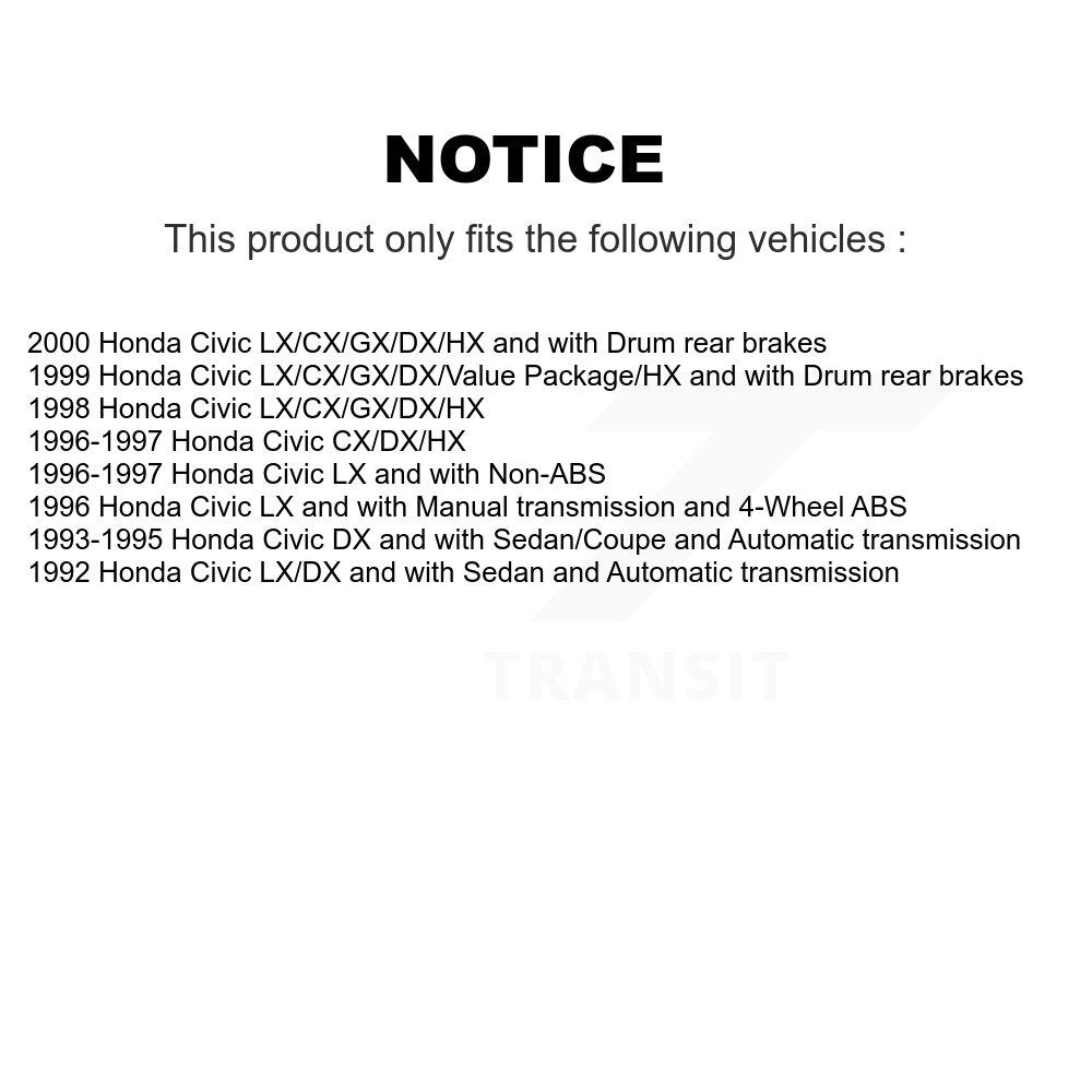 Rotors de frein à disque avant et arrière, plaquettes en céramique et Kit de batterie pour Honda Civic
