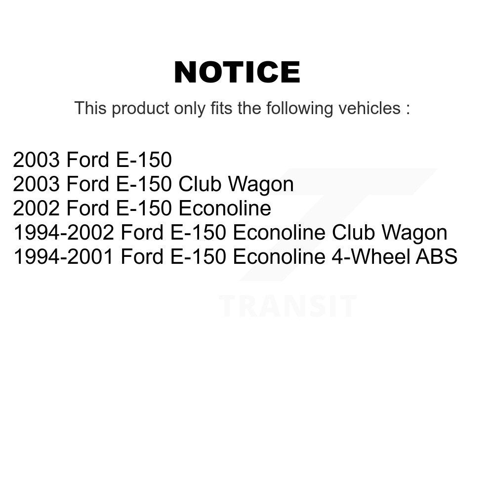 Kit de moyeu de Rotor de frein à disque avant et de plaquettes en céramique, pour Ford E-150 Econoline Club Wago