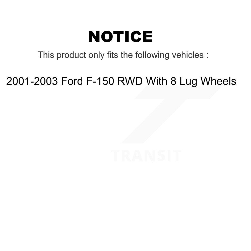 Kit de plaquettes de frein arrière en céramique pour Ford F-150 RWD 2001-2003 avec roue à 8 écrous