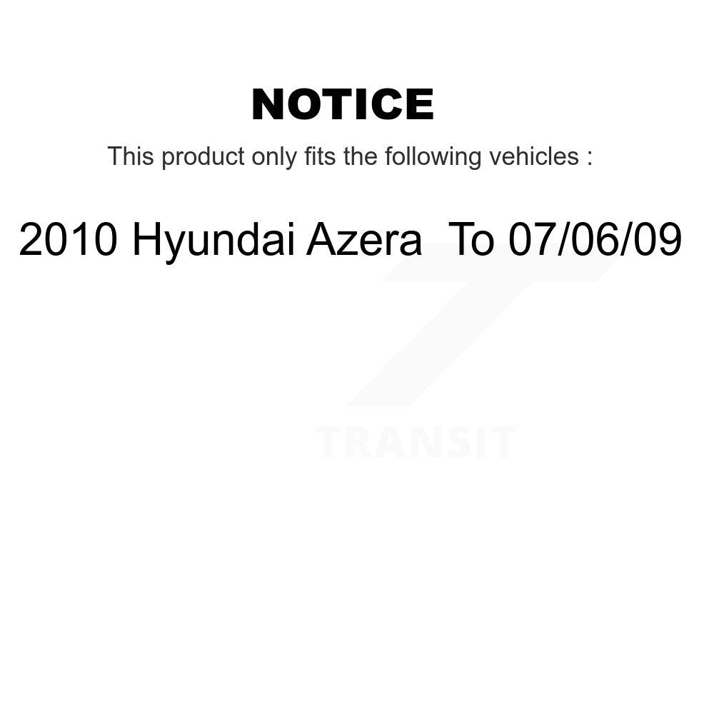 Kit de chaussures de stationnement avec plaquettes en céramique, Rotors à disque arrière, pour 10 Hyundai Azera à 07 06 0