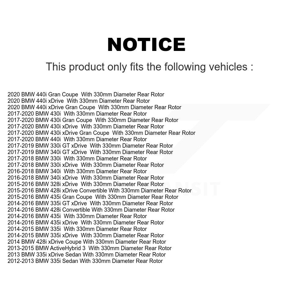 Kit de quincaillerie pour chaussures de stationnement, Rotors à disque arrière, tampons en céramique, pour BMW 330i xDrive GT