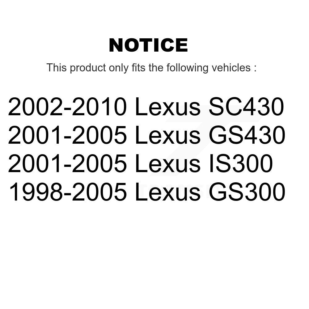 Kit de chaussures de stationnement et de matériel de stationnement, Rotors à disque arrière, coussinets en céramique pour Lexus SC430 IS30