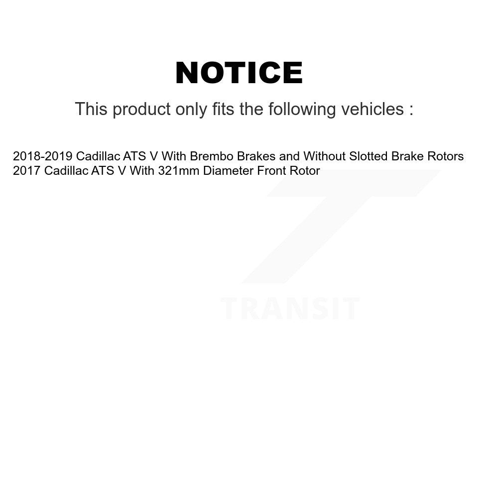 Kit de rotors de frein à disque avant et plaquettes semi-métalliques pour Cadillac ATS V K8F-10009