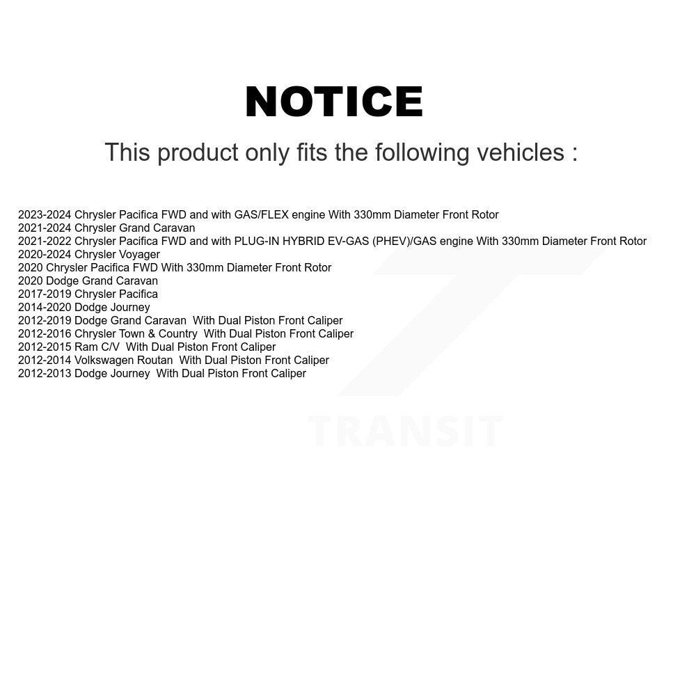 Kit de plaquettes semi-métalliques de Rotor de frein avant, pour Dodge Grand Caravan Journey Chrysler