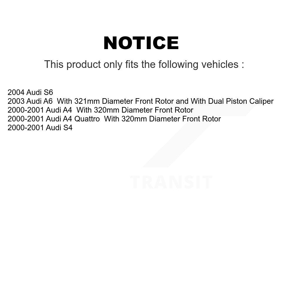 Kit de rotors de frein à disque avant et plaquettes semi-métalliques pour Audi A4 Quattro S4 A6 S6