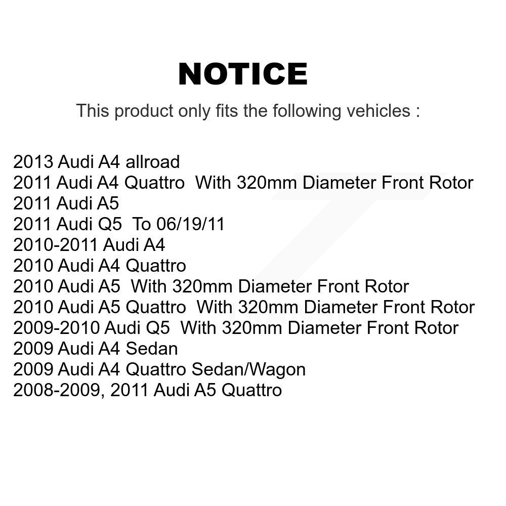 Rotor de frein à disque avant et Kit de plaquettes semi-métalliques pour Audi A4 Quattro Q5 A5 allroa