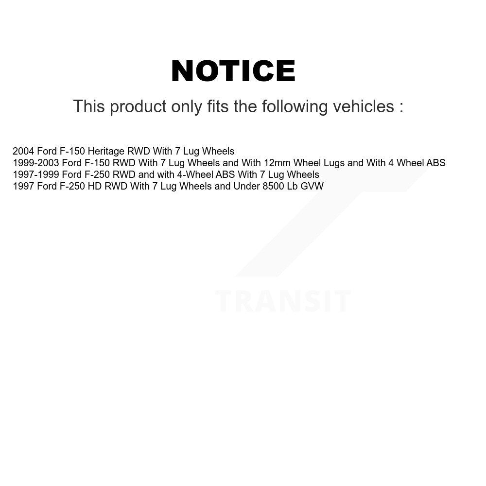 Rotors de frein à disque avant et Kit de plaquettes semi-métalliques pour Ford F-150 F-250 HD Heritag