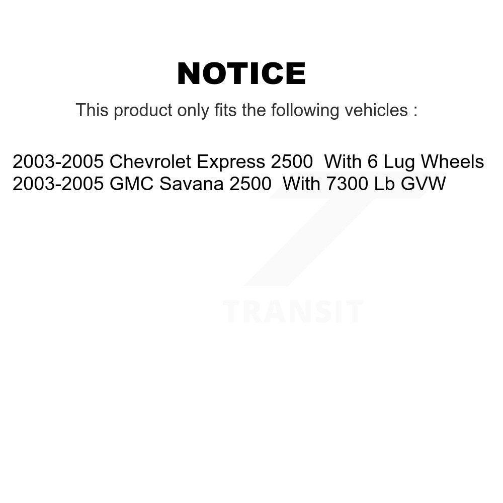 Rotors de frein à disque avant et arrière, Kit de plaquettes semi-métalliques pour GMC Savana 2500 Chevrole