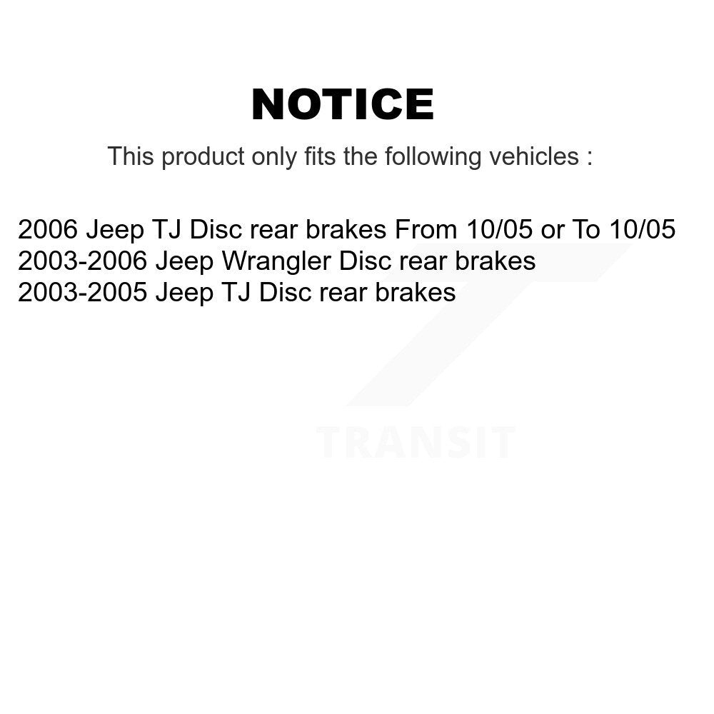 Kit de rotors de frein à disque avant et arrière et plaquettes semi-métalliques pour Jeep Wrangler TJ