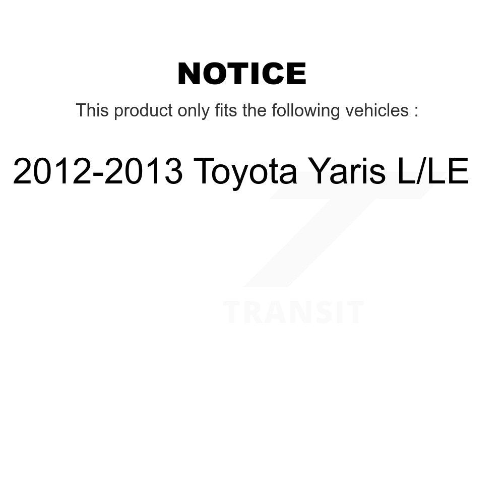 Kit de rotor de frein avant et arrière et plaquettes semi-métalliques pour Toyota Yaris L L 2012-2013