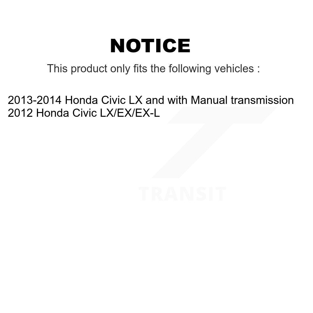 Kit de rotors de frein à disque avant et arrière et plaquettes semi-métalliques pour Honda Civic