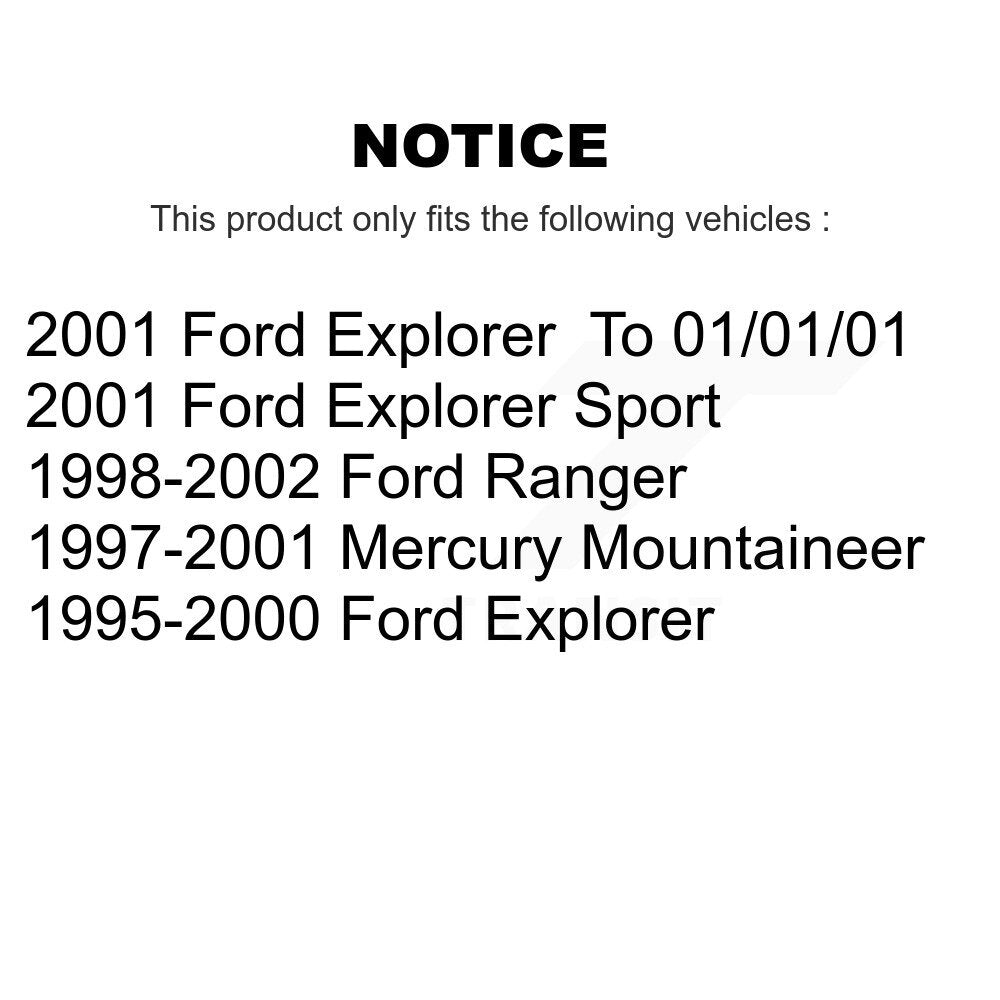 Rotors de frein arrière et kit de plaquettes semi-métalliques pour Ford Ranger Explorer Sport Mercur