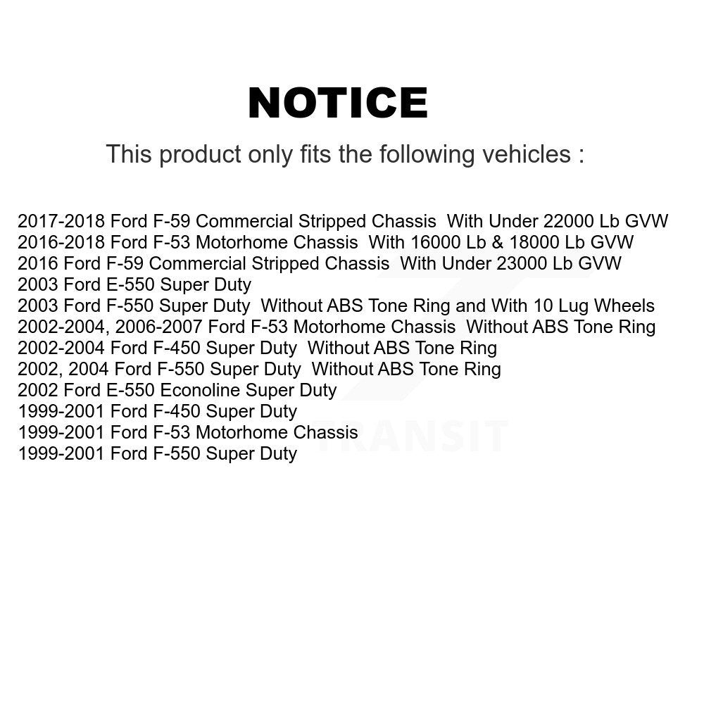 Kit de rotor de frein arrière et de plaquettes semi-métalliques pour châssis de camping-car Ford F-53 E-55