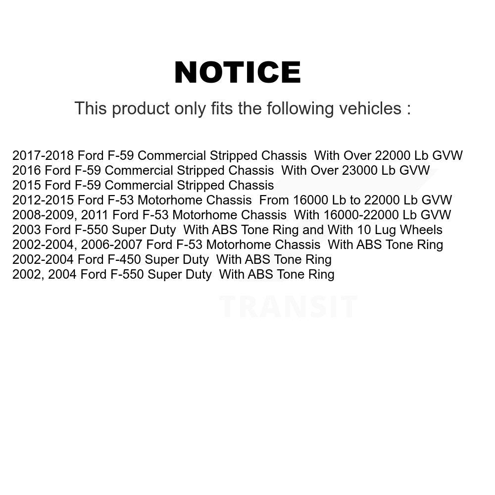 Kit de plaquettes semi-métalliques de Rotor de frein arrière, pour Ford F-550 Super Duty F-450 F-53 F-5