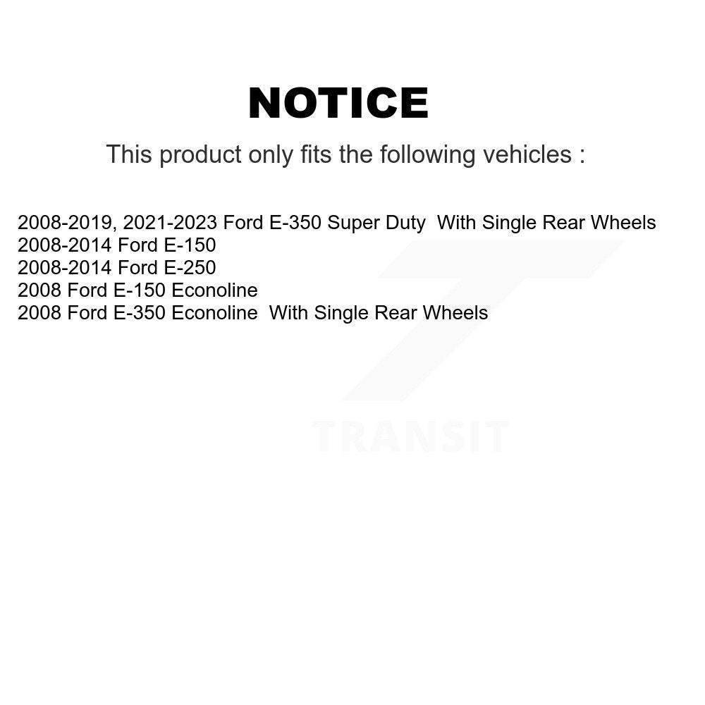 Kit de rotor de frein arrière et de plaquettes semi-métalliques pour Ford E-350 Super Duty E-250 E-15