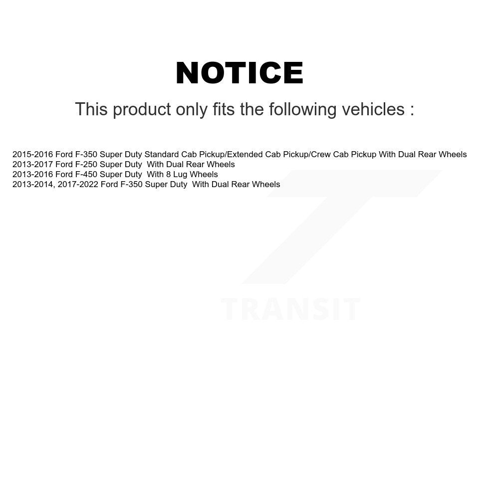 Kit de rotor de frein arrière et de plaquettes semi-métalliques pour Ford F-350 Super Duty F-250 F-45