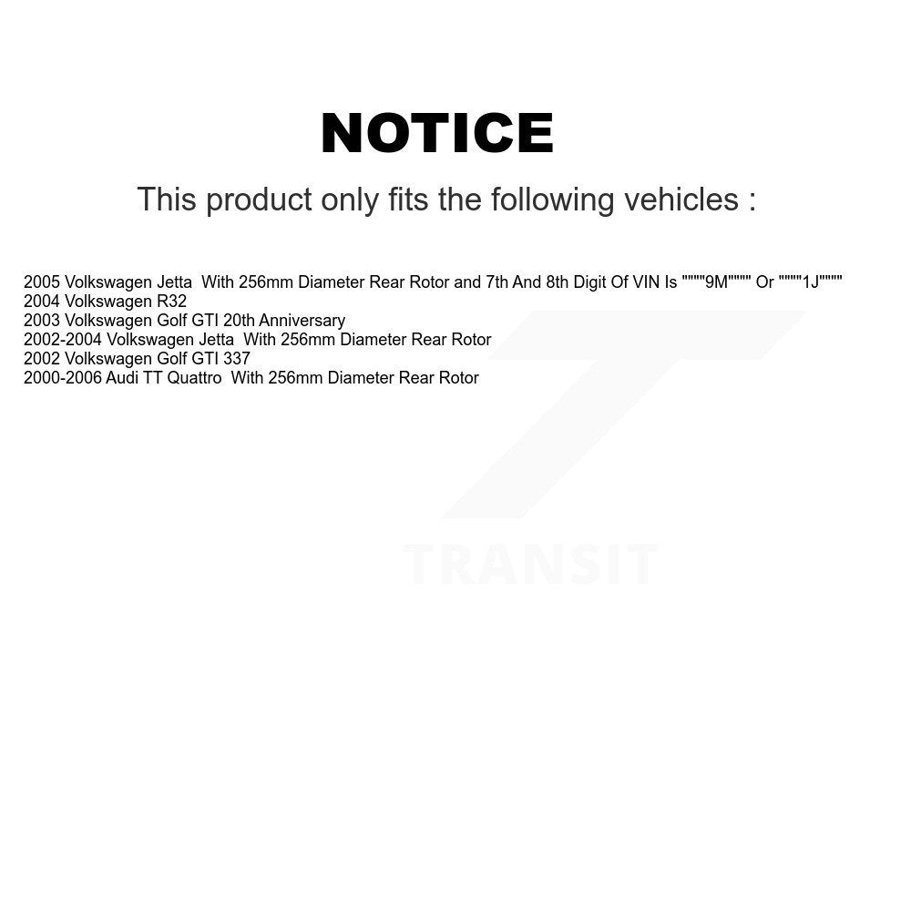 Kit de plaquettes semi-métalliques de Rotor de frein arrière, pour Volkswagen Jetta Golf Audi TT Quattr