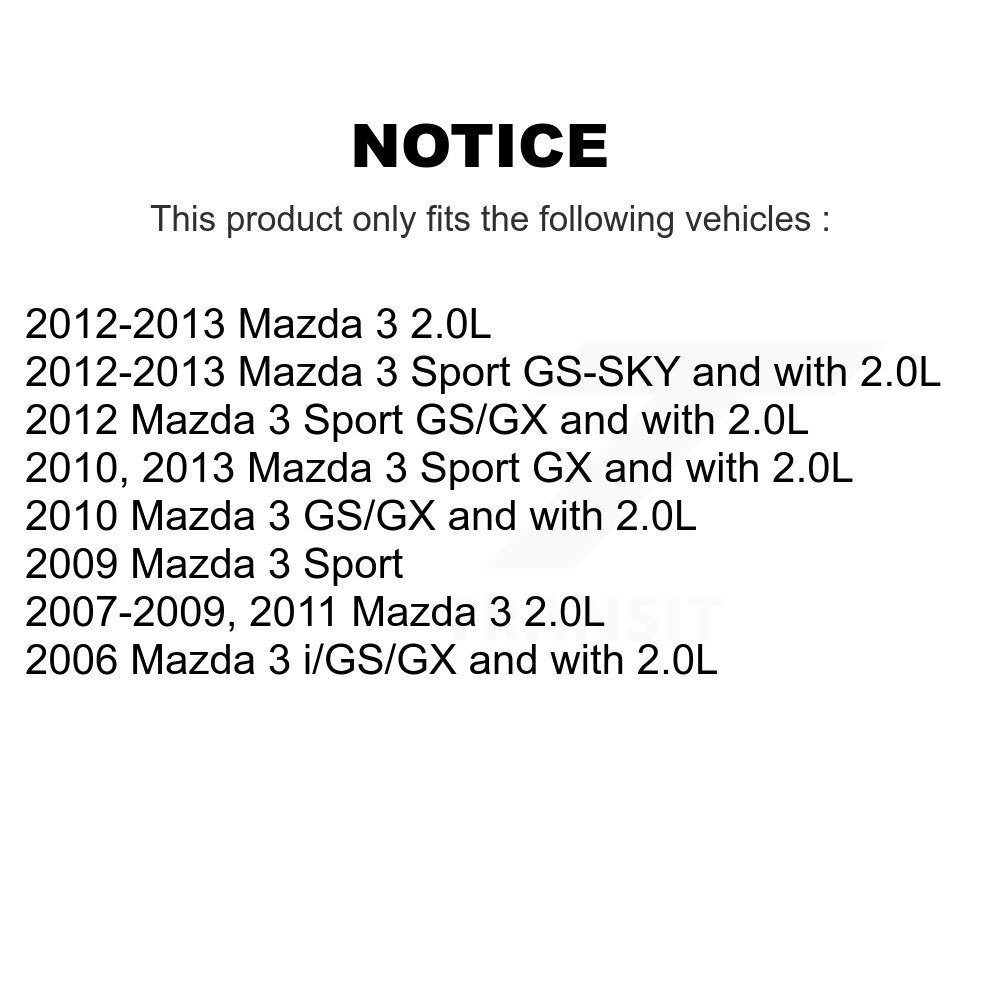Kit de disques de frein à disque arrière et plaquettes semi-métalliques pour Mazda 3 Sport K8F-101783