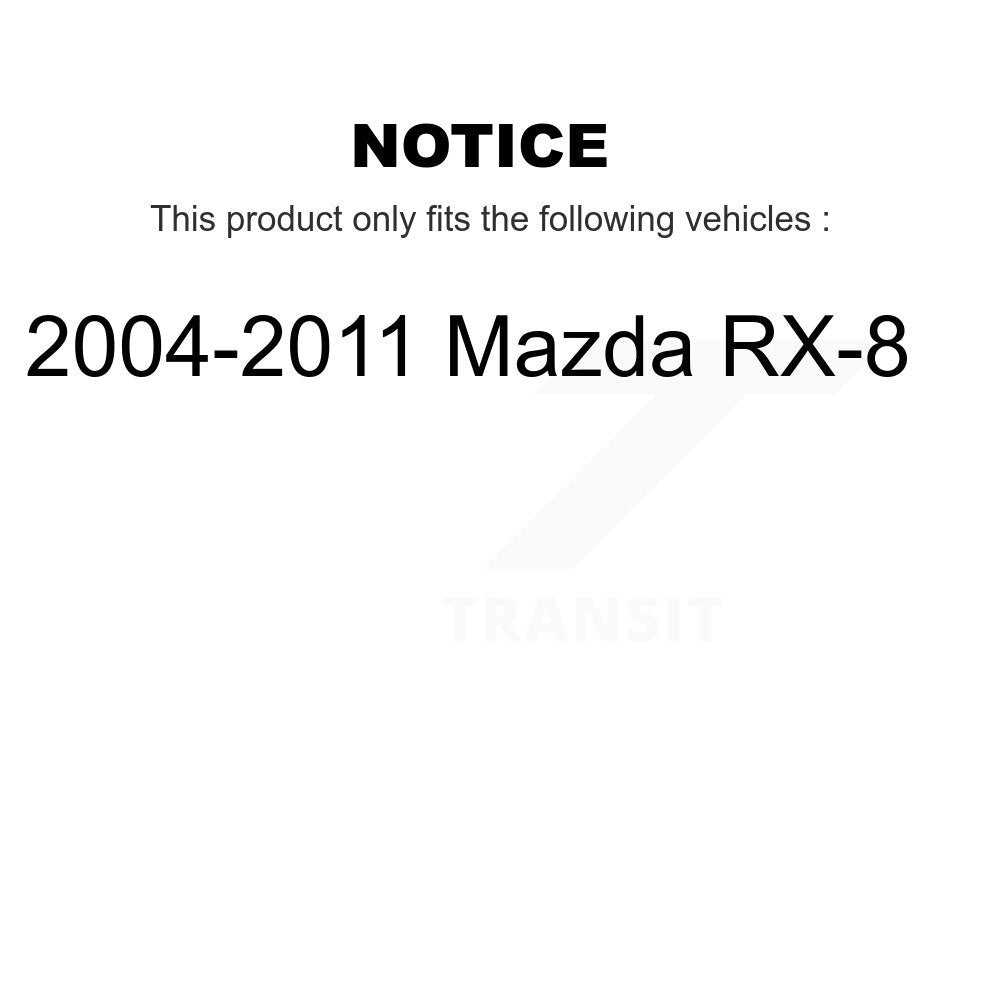 Kit de disques de frein à disque arrière et plaquettes semi-métalliques pour Mazda RX-8 2004-2011