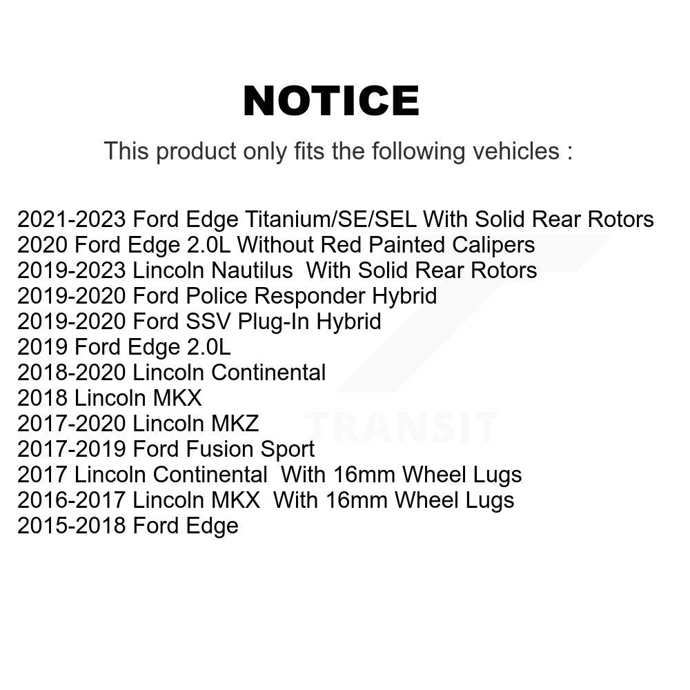 Kit de plaquettes semi-métalliques de Rotor de frein arrière, pour Ford Edge Fusion Lincoln Nautilus MK
