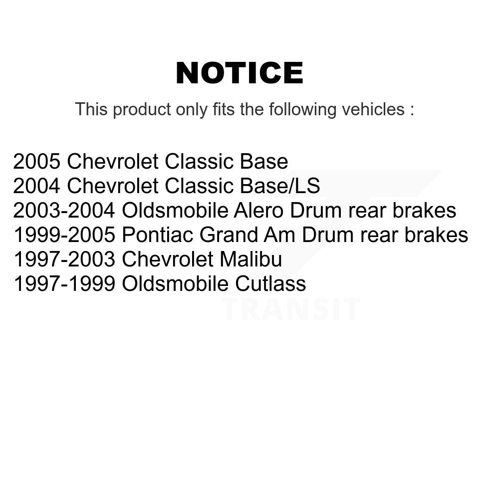 Kit de plaquettes et de tambour semi-métalliques pour Rotor de frein avant et arrière (7 pièces) pour Pontiac Grand A