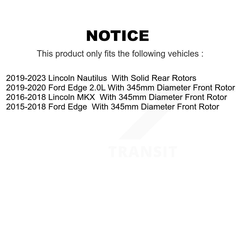 Kit de plaquettes de frein à disque avant, Rotors semi-métalliques, pour Ford Edge Lincoln Nautilus MK