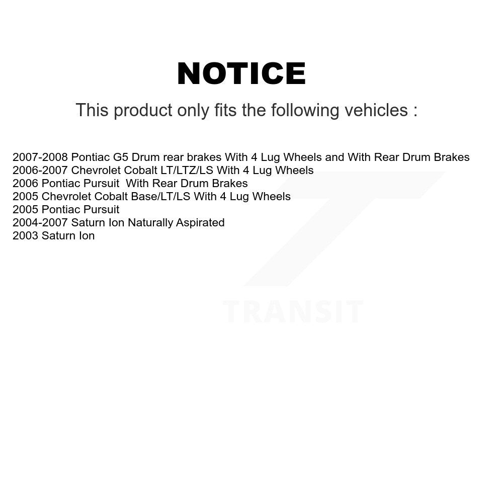 Kit de tambour à plaquettes semi-métalliques pour Rotor de frein avant et arrière (7 pièces) pour Pontiac Chevrolet G