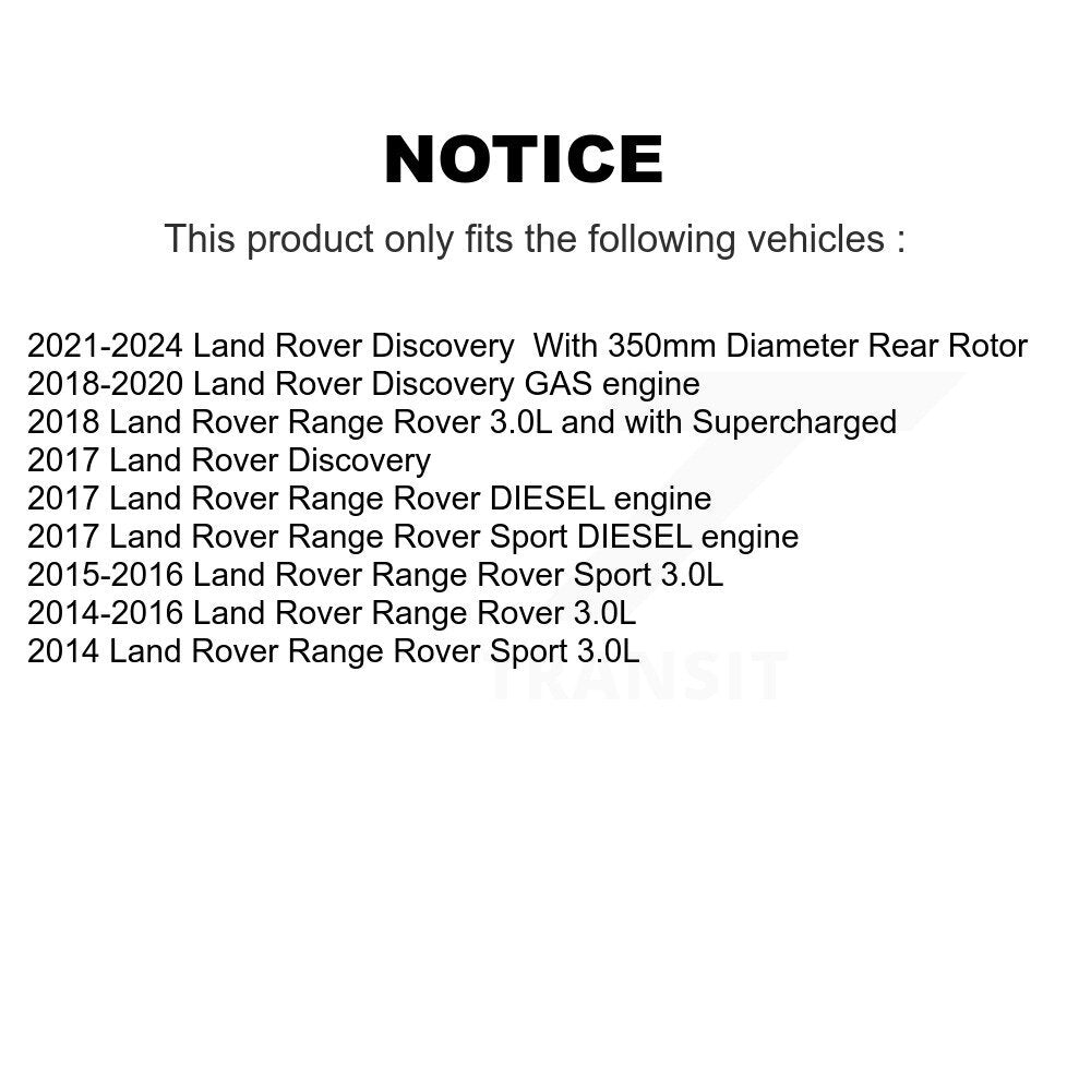 Kit de plaquettes semi-métalliques de Rotor de frein à disque arrière, pour Land Rover Range Sport Discover