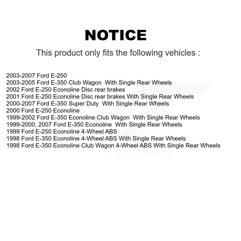 Kit de rotor de frein avant et arrière et plaquettes semi-métalliques pour Ford E-350 Super Duty E-25