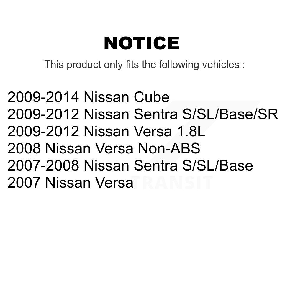 Kit de plaquettes et de tambour semi-métalliques, Rotor de frein avant et arrière, pour Nissan Versa Sentra Cub