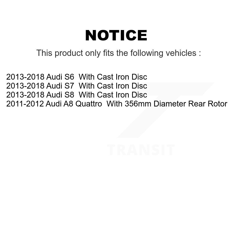Kit de disques de frein à disque arrière et plaquettes semi-métalliques pour Audi S6 S7 A8 Quattro S8